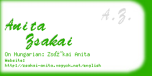 anita zsakai business card